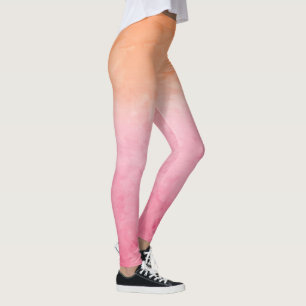 Peach Watercolor Leggings