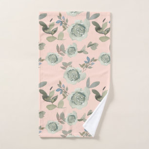 Peach Watercolor Rose Hand Towel