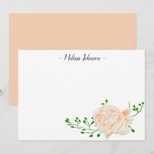 Peach Watercolor Rose Personalised Card