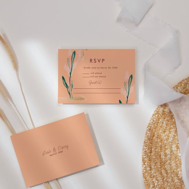 Peach Watercolor Wedding RSVP Card (Creator Uploaded)
