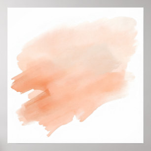 Peach Watercolour Wash Poster Soft Abstract Wall