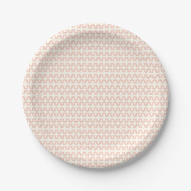 Peach Wave Paper Plate (Front)