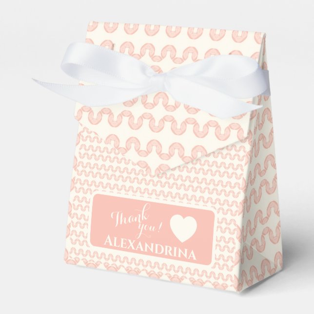 Peach Wave Pattern-Twinkle, Twinkle Little Twins F Favour Box (Front Side)