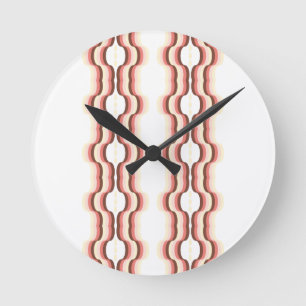 Peach Wave Symmetry Round Clock