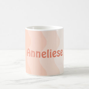 Peach Wavy Personalised Coffee Mug