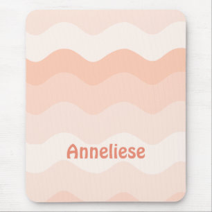 Peach Wavy Personalised Mouse Mat