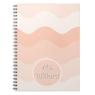 Peach wavy Spiral Photo Notebook