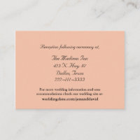 Peach Wedding enclosure cards