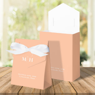Peach Wedding Favour Minimalist Simple Box