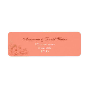 Peach Wedding Return Address
