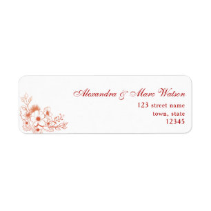 Peach Wedding Return Address