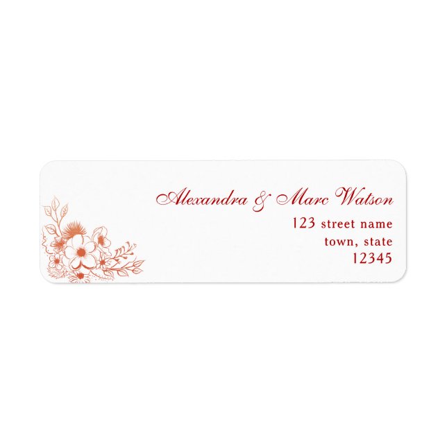 Peach Wedding Return Address (Front)