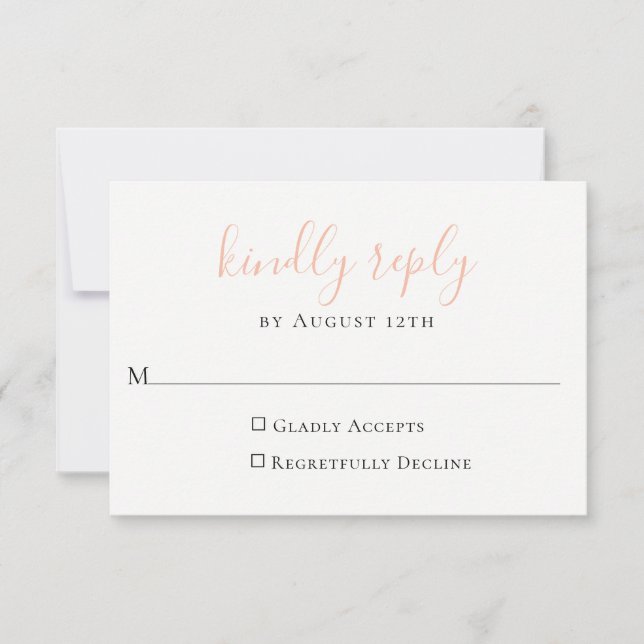 Peach Wedding RSVP Card (Front)