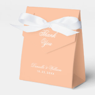 Peach Wedding Simple Calligraphy Thank You Script  Favour Box