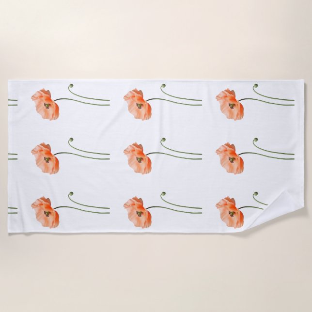 “Peach Whisper” “Solitary Bloom” “Elegance in Stil Beach Towel (Front)