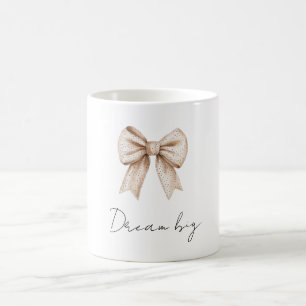 Peach White Bow Coffee Mug