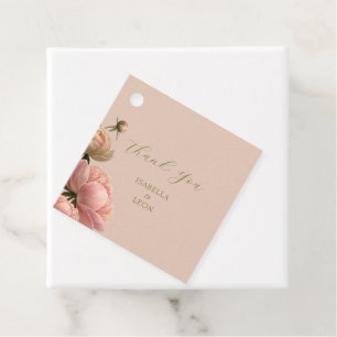 Peach & White   Chic Rose Wedding Wedding Favour Tags