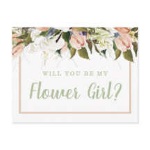 Peach & White Country Flower Girl Proposal