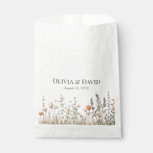 Peach Wildflower Meadow Wedding Favour Bags