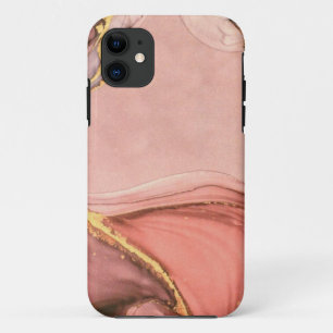 Peach With Gold Geode iPhone 11 Case