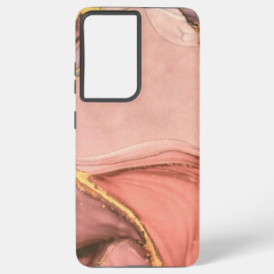 Peach With Gold Geode Samsung Galaxy Case