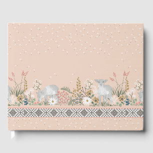 Peach Woodland Lamb Guestbook