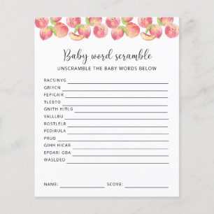 Peach Word Scramble   Baby Shower Game
