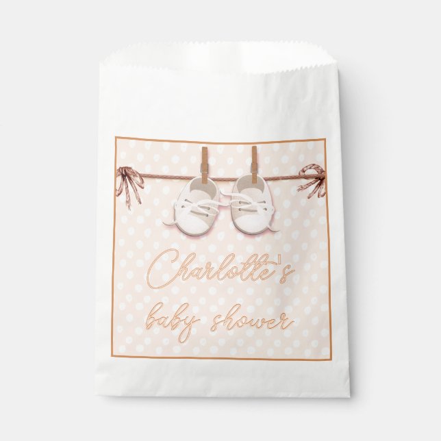 Peach-y Baby Shoes Favour Bags (Front)