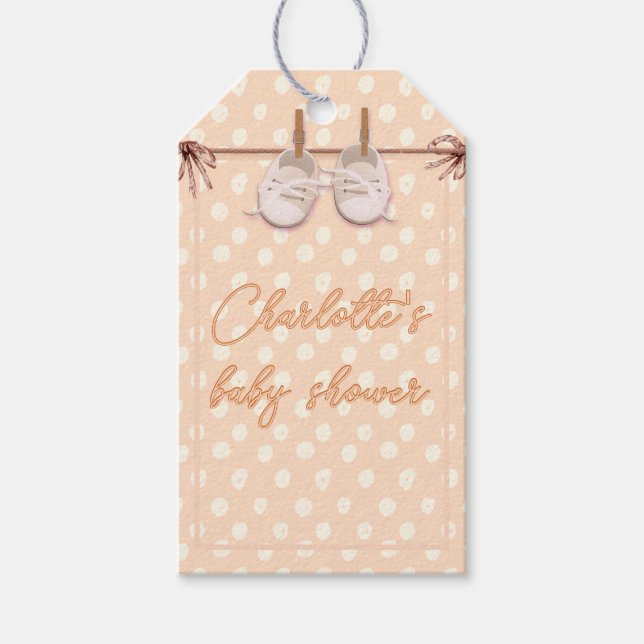 Peach-y Baby Shoes Gift Tags (Front)