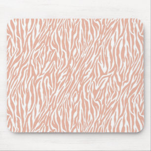 Peach Zebra Print Mouse Mat