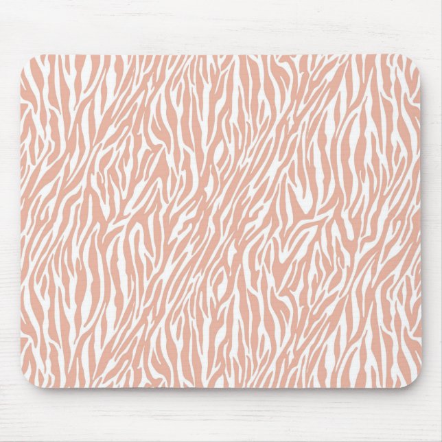 Peach Zebra Print Mouse Mat (Front)
