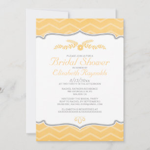 Peach Zigzag Bridal Shower Invitations