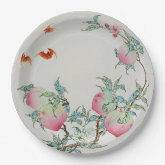 Peaches and Bats Paper Plates