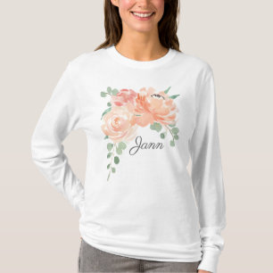 Peaches and Cream Bouquet with Any Name T-Shirt