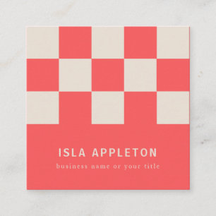Peaches and Cream Chequered Business Card
