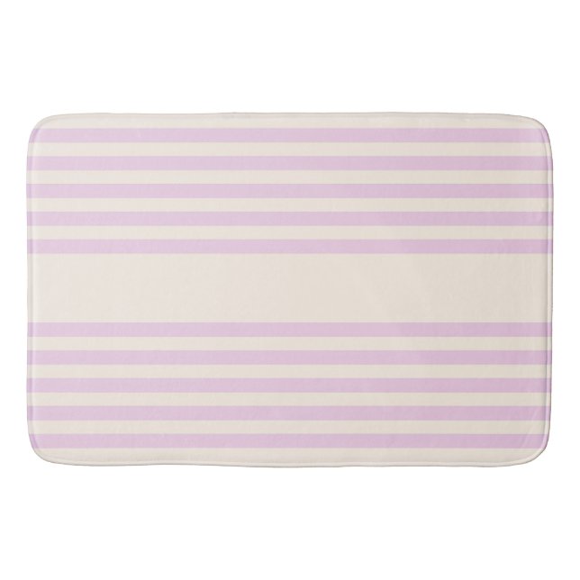 Peaches and cream five stripes pattern bath mat (Front)