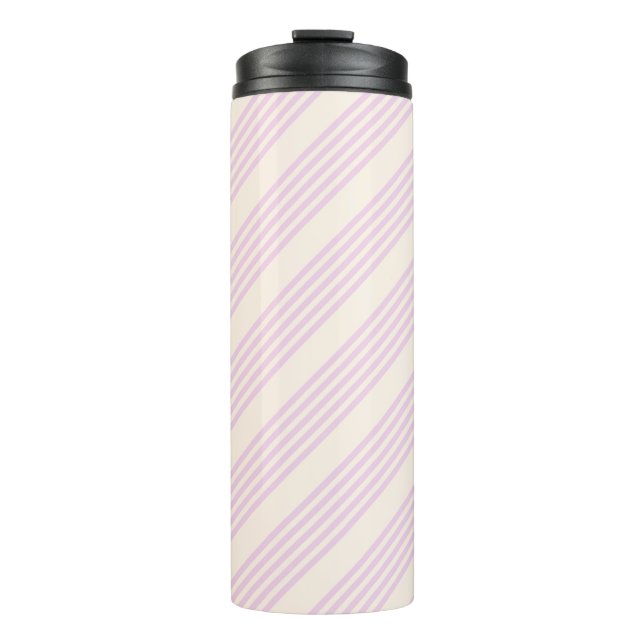 Peaches and cream five stripes pattern thermal tumbler (Front)