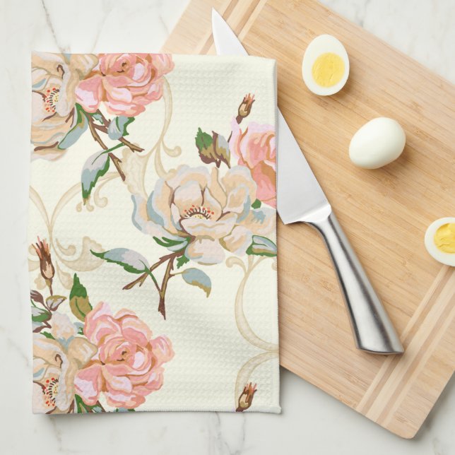 Peaches and Cream Kitchen Towels (Quarter Fold)