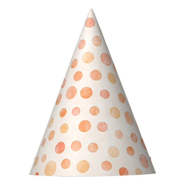 Peaches and Oranges  Dots Party Hat (Front)