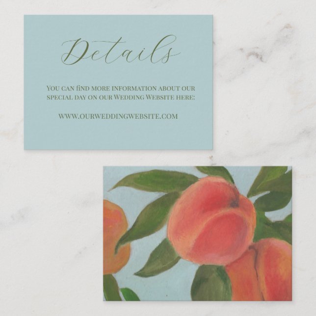 Peaches and Pale Blue Enclosure Card  (Front/Back)