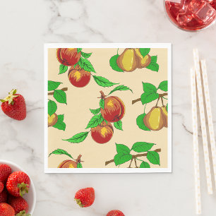 Peaches And Pears Paper Napkins