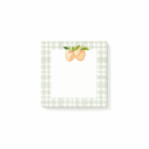 Peaches and plaid post-it notes