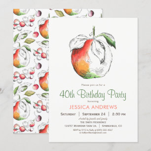 Peaches Birthday Party Invitation