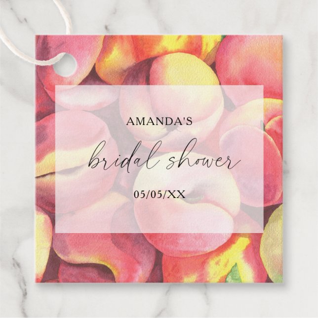 Peaches - Bridal shower Favour Tags (Front)