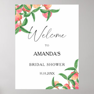 Peaches - bridal shower welcome sign