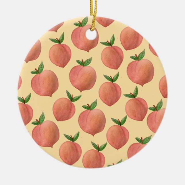 Peaches Ceramic Tree Decoration (Front)
