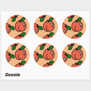 Peaches Classic Round Sticker