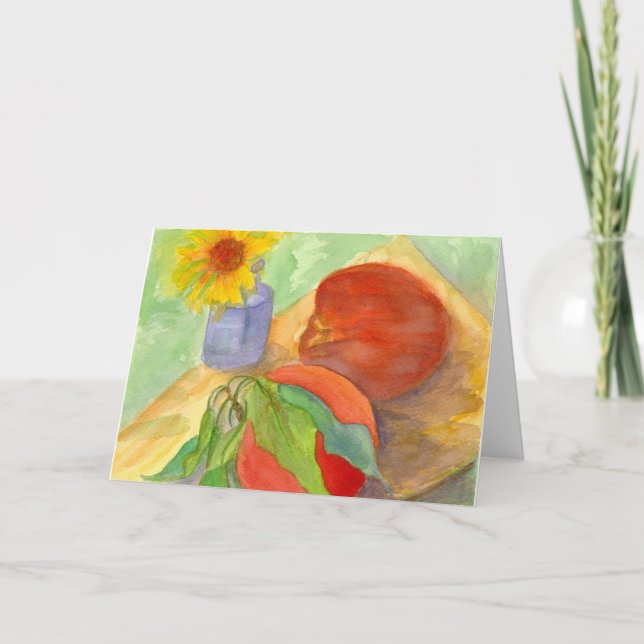 Peaches Fresh Fruit Daisy Flower Happy Birthday Card (Front)