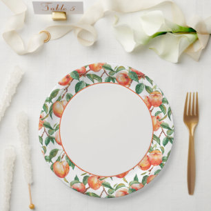Peaches Fruit Bridal Shower Paper Plate