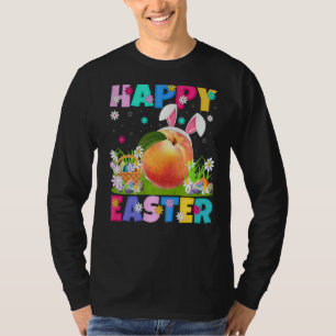 Peaches Fruit Happy Easter Bunny Peaches Easter Su T-Shirt